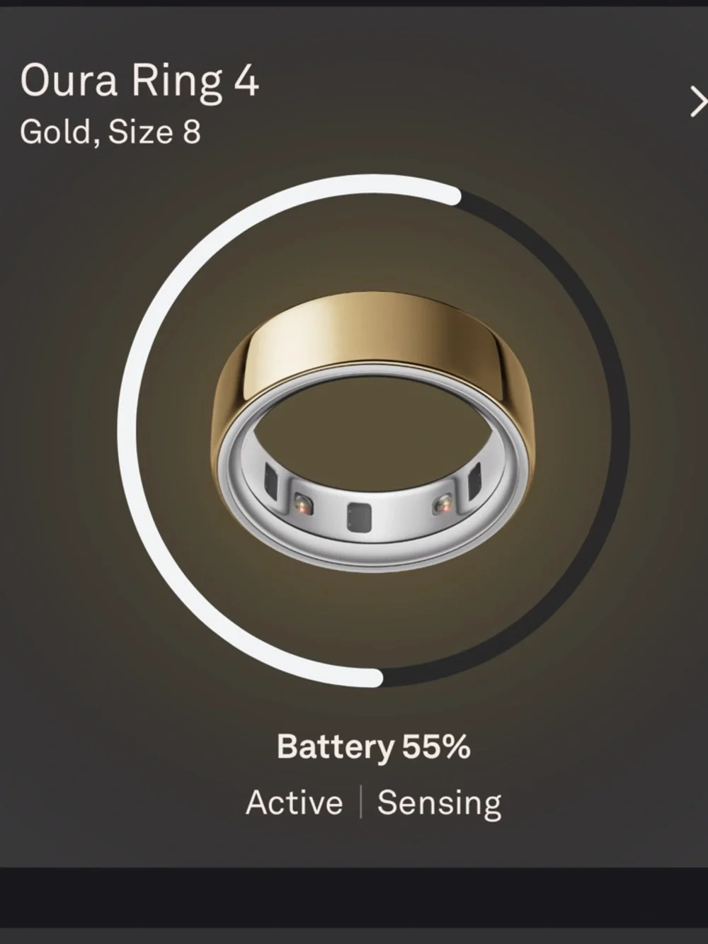 Oura Ring (Gold Top, Silver Band) Smart Health Ring Size 8